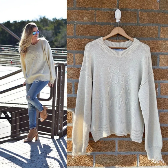 WILDFOX Let’s Stay Home Sweater Large - Picture 1 of 11
